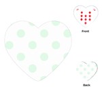 Polka Dots - Pale Green on White Playing Cards (Heart)