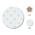 Polka Dots - Pale Green on White Playing Cards (Round)