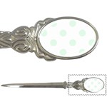 Polka Dots - Pale Green on White Letter Opener