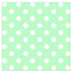 Polka Dots - White on Mint Green Large Satin Scarf (Square)