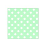 Polka Dots - White on Mint Green Satin Bandana Scarf