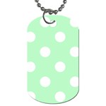 Polka Dots - White on Mint Green Dog Tag (One Side)