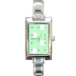 Polka Dots - White on Mint Green Rectangle Italian Charm Watch