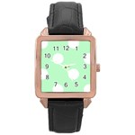 Polka Dots - White on Mint Green Rose Gold Leather Watch