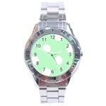 Polka Dots - White on Mint Green Stainless Steel Analogue Watch