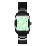 Polka Dots - White on Mint Green Stainless Steel Barrel Watch