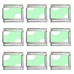 Polka Dots - White on Mint Green 9mm Italian Charm (9 pack)