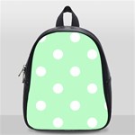 Polka Dots - White on Mint Green School Bag (Small)