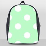 Polka Dots - White on Mint Green School Bag (XL)