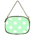 Polka Dots - White on Mint Green Chain Purse (One Side)