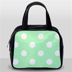 Polka Dots - White on Mint Green Classic Handbag (One Side)