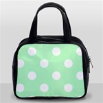 Polka Dots - White on Mint Green Classic Handbag (Two Sides)