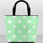 Polka Dots - White on Mint Green Bucket Bag