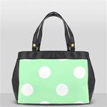 Polka Dots - White on Mint Green Oversize Office Handbag (One Side)