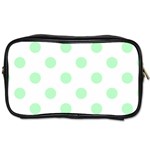 Polka Dots - Mint Green on White Toiletries Bag (One Side)