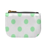 Polka Dots - Mint Green on White Mini Coin Purse