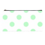 Polka Dots - Mint Green on White Pencil Case