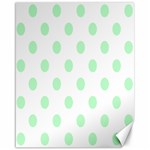 Polka Dots - Mint Green on White Canvas 16  x 20 