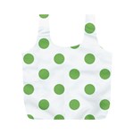 Polka Dots - Dollar Bill Green on White Full Print Recycle Bag (M)