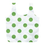 Polka Dots - Dollar Bill Green on White Full Print Recycle Bag (L)