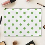 Polka Dots - Dollar Bill Green on White Cosmetic Bag (XL)