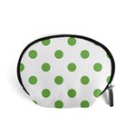 Polka Dots - Dollar Bill Green on White Accessory Pouch (Small)