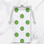 Polka Dots - Dollar Bill Green on White Jewelry Bag