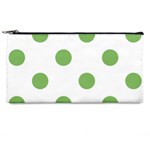 Polka Dots - Dollar Bill Green on White Pencil Case