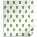 Polka Dots - Dollar Bill Green on White Canvas 8  x 10 