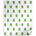 Polka Dots - Dollar Bill Green on White Canvas 11  x 14 