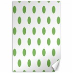 Polka Dots - Dollar Bill Green on White Canvas 12  x 18 