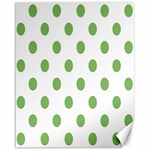 Polka Dots - Dollar Bill Green on White Canvas 16  x 20 