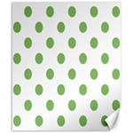 Polka Dots - Dollar Bill Green on White Canvas 20  x 24 