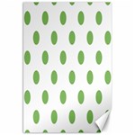 Polka Dots - Dollar Bill Green on White Canvas 20  x 30 