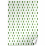 Polka Dots - Dollar Bill Green on White Canvas 24  x 36 