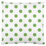 Polka Dots - Dollar Bill Green on White Large Cushion Case (One Side)