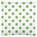 Polka Dots - Dollar Bill Green on White Large Flano Cushion Case (Two Sides)