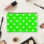 Polka Dots - White on Neon Green Cosmetic Bag (M)