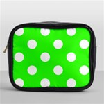 Polka Dots - White on Neon Green Mini Toiletries Bag (One Side)