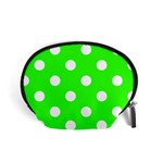 Polka Dots - White on Neon Green Accessory Pouch (Small)