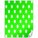 Polka Dots - White on Neon Green Canvas 12  x 16 