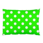 Polka Dots - White on Neon Green Pillow Case (One Side)