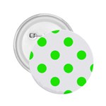 Polka Dots - Neon Green on White 2.25  Button