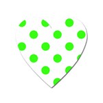 Polka Dots - Neon Green on White Magnet (Heart)