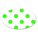 Polka Dots - Neon Green on White Magnet (Oval)