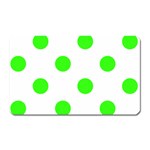 Polka Dots - Neon Green on White Magnet (Rectangular)