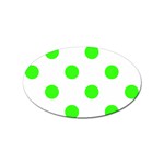 Polka Dots - Neon Green on White Sticker (Oval)