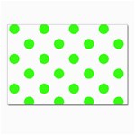 Polka Dots - Neon Green on White Postcard 4  x 6 