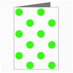 Polka Dots - Neon Green on White Greeting Card