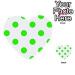 Polka Dots - Neon Green on White Multi-purpose Cards (Heart)